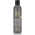 Bottle of Design Essentials Almond & Avocado moisturizing and detangling conditioner on a white background