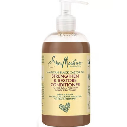 Shea Moisture Jamaican Black Castor Oil Strengthen & Restore Conditioner with Shea Butter, Peppermint & Apple Cider Vinegar 384ml